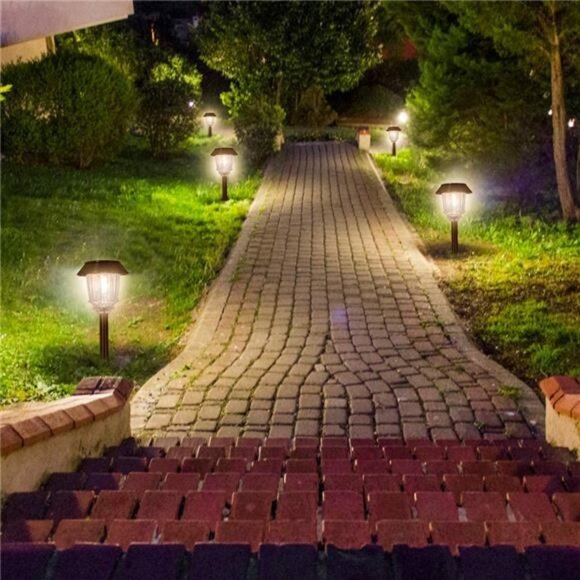 Solar Pathway Lights - 4 Pack Solar Lights Outdoor Waterproof IP65 Auto On/Off